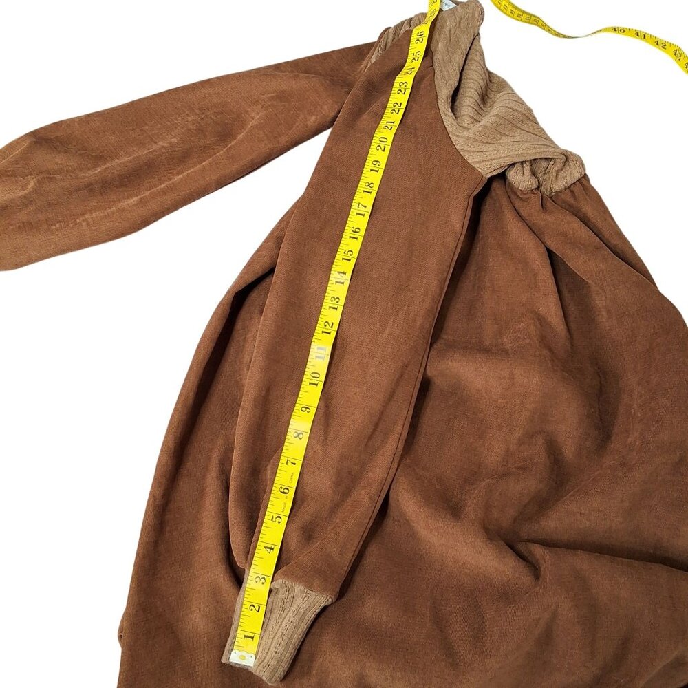 Vintage Inspired Rust Brown Peasant Midi Dress With Romantic Poet Sleeves S Boho - Picture 6 of 9